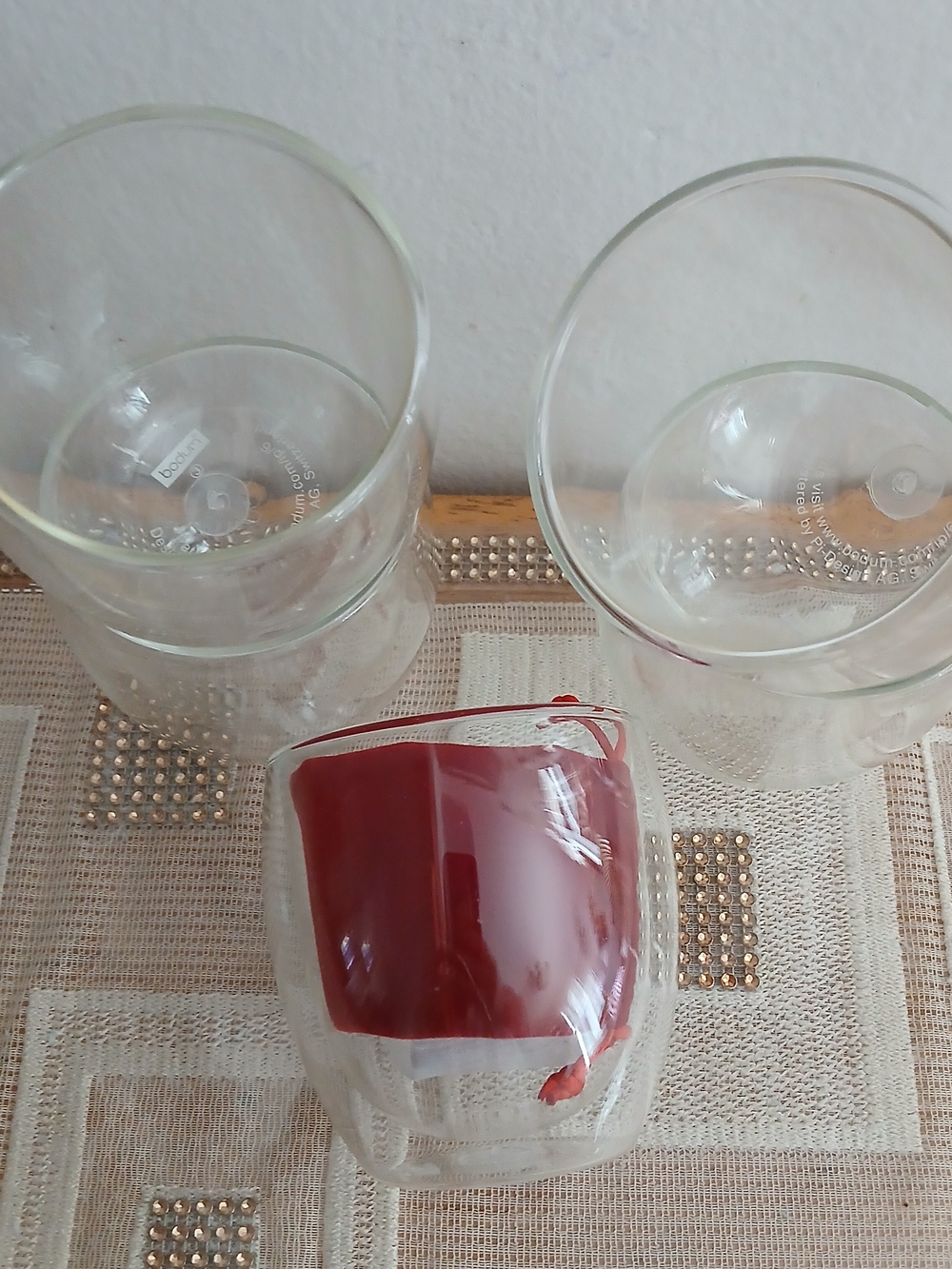 Bodum Double Wall Thermal Insulated Glasses Lot of 5 8oz Coffee Tea Glass